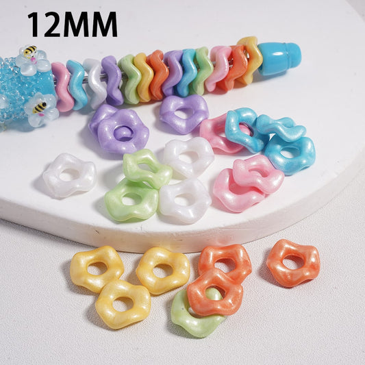 Light-Color Series Wavy Acrylic Spacer Beads Light Color Series, 12MM (Single Color is available for 500pcs(Whole Bag) Only)