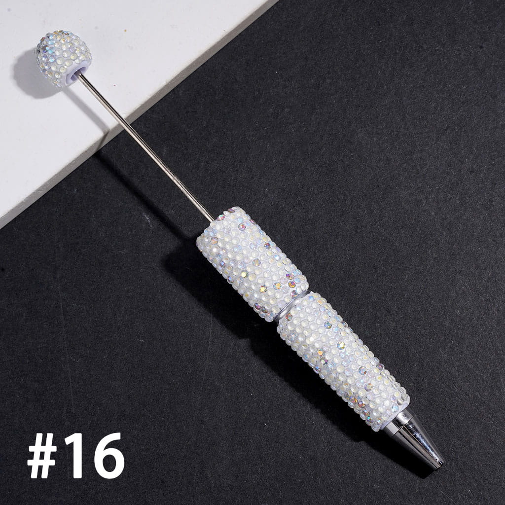 Beadable Clay Pens with Shiny Rhinestones Covered the Entire Pens, Multi-Color