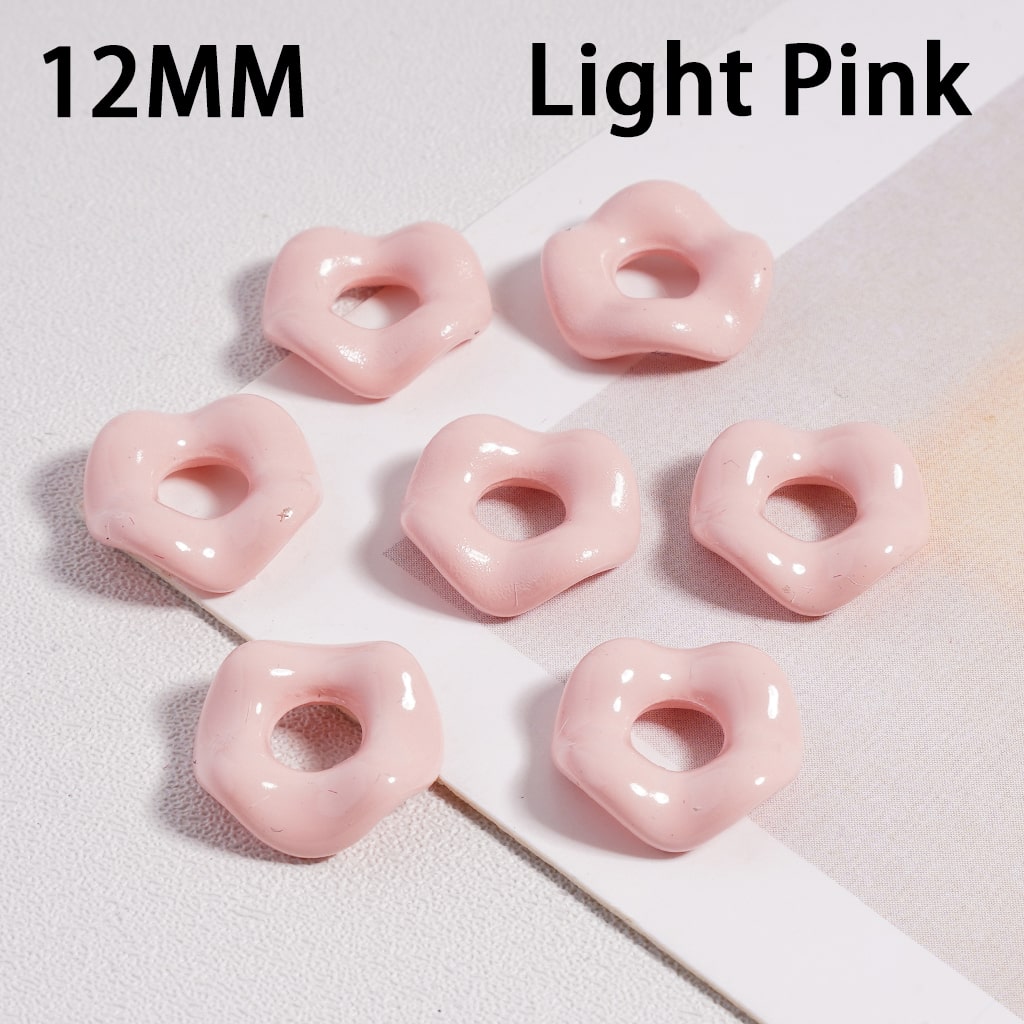 Glossy Multicolor Wavy Acrylic Spacer Beads 12MM Random Mix (With Stoving Varnish Process) // (Single Color is available for 500pcs(Whole Bag) Only)
