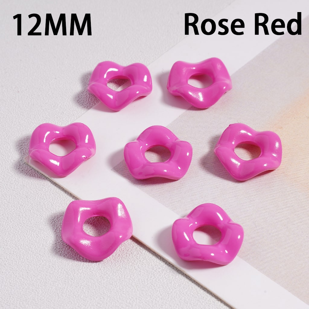 Glossy Multicolor Wavy Acrylic Spacer Beads 12MM Random Mix (With Stoving Varnish Process) // (Single Color is available for 500pcs(Whole Bag) Only)