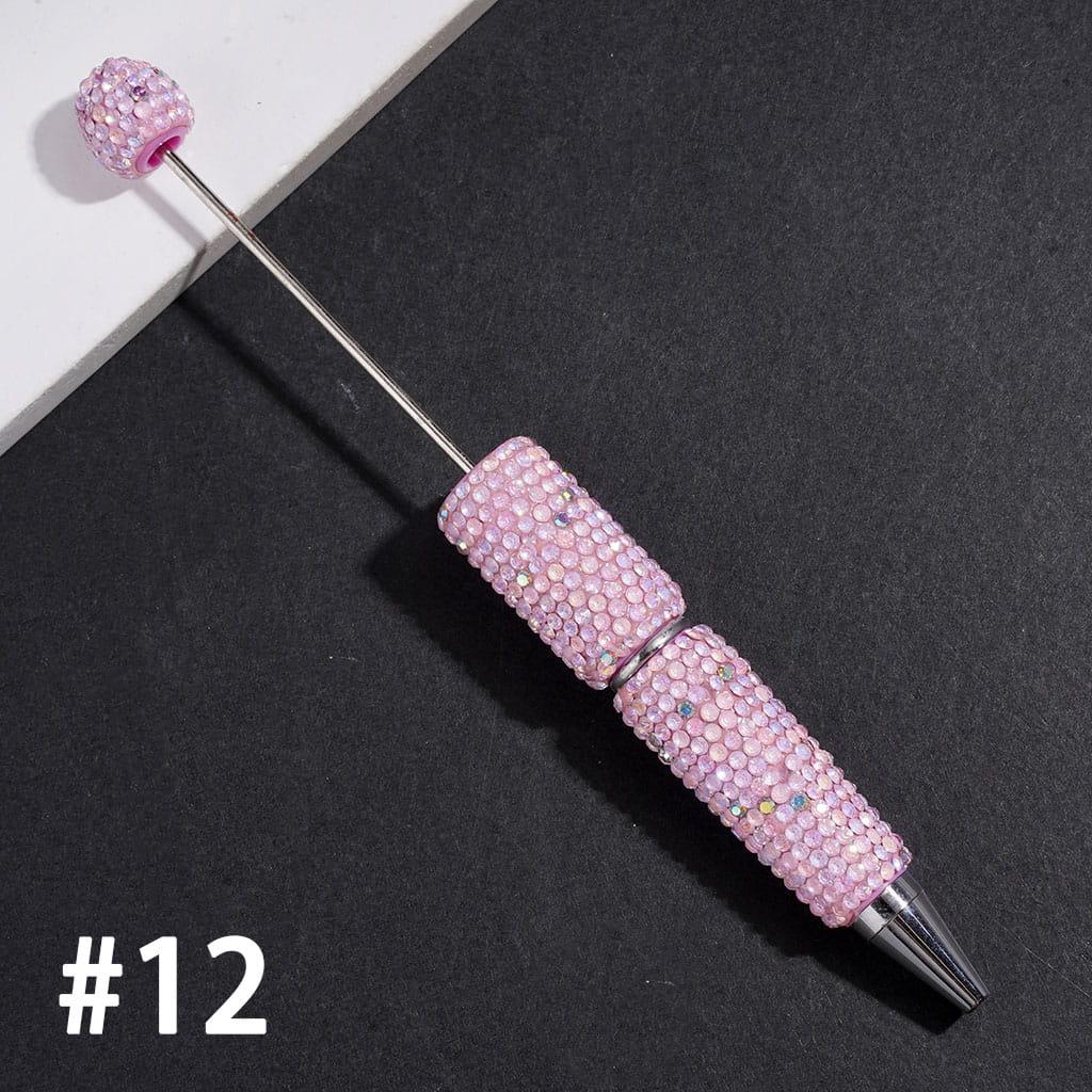 Beadable Clay Pens with Shiny Rhinestones Covered the Entire Pens, Multi-Color
