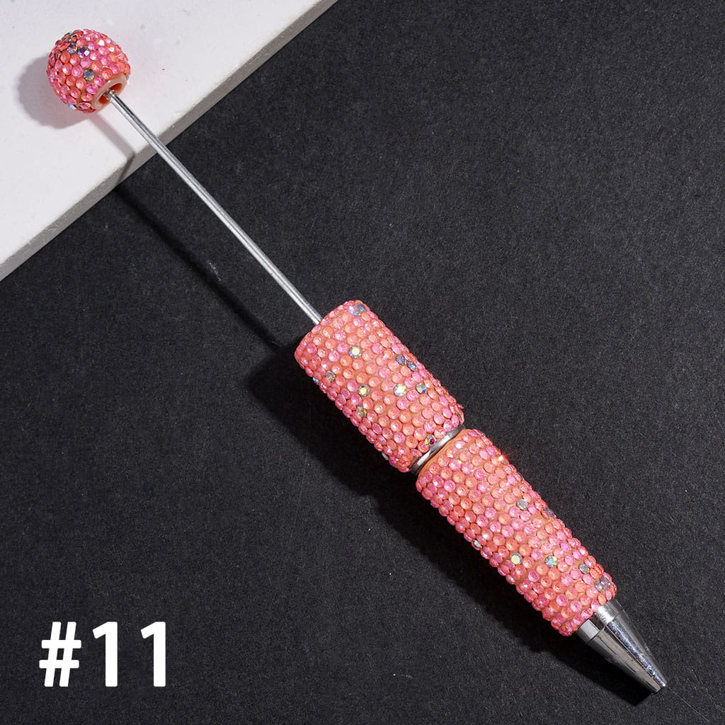 Beadable Clay Pens with Shiny Rhinestones Covered the Entire Pens, Multi-Color