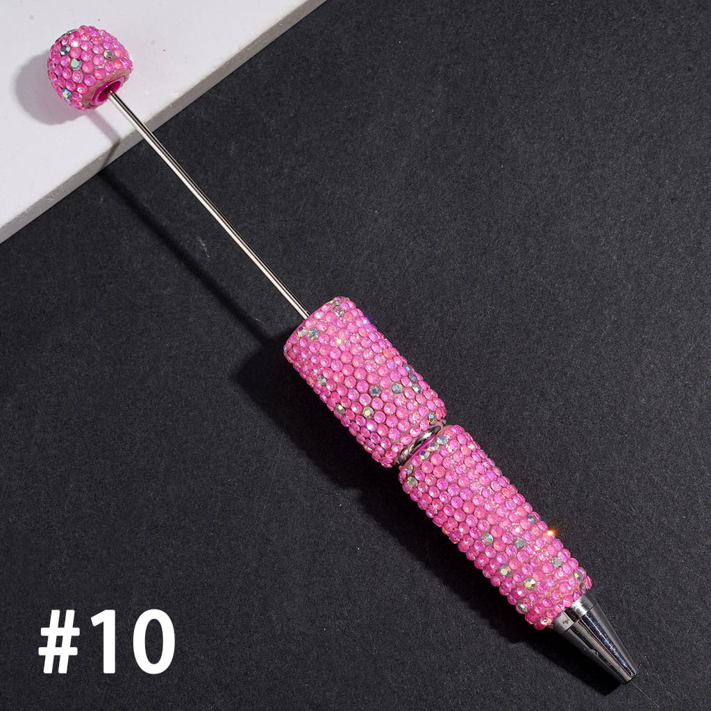 Beadable Clay Pens with Shiny Rhinestones Covered the Entire Pens, Multi-Color