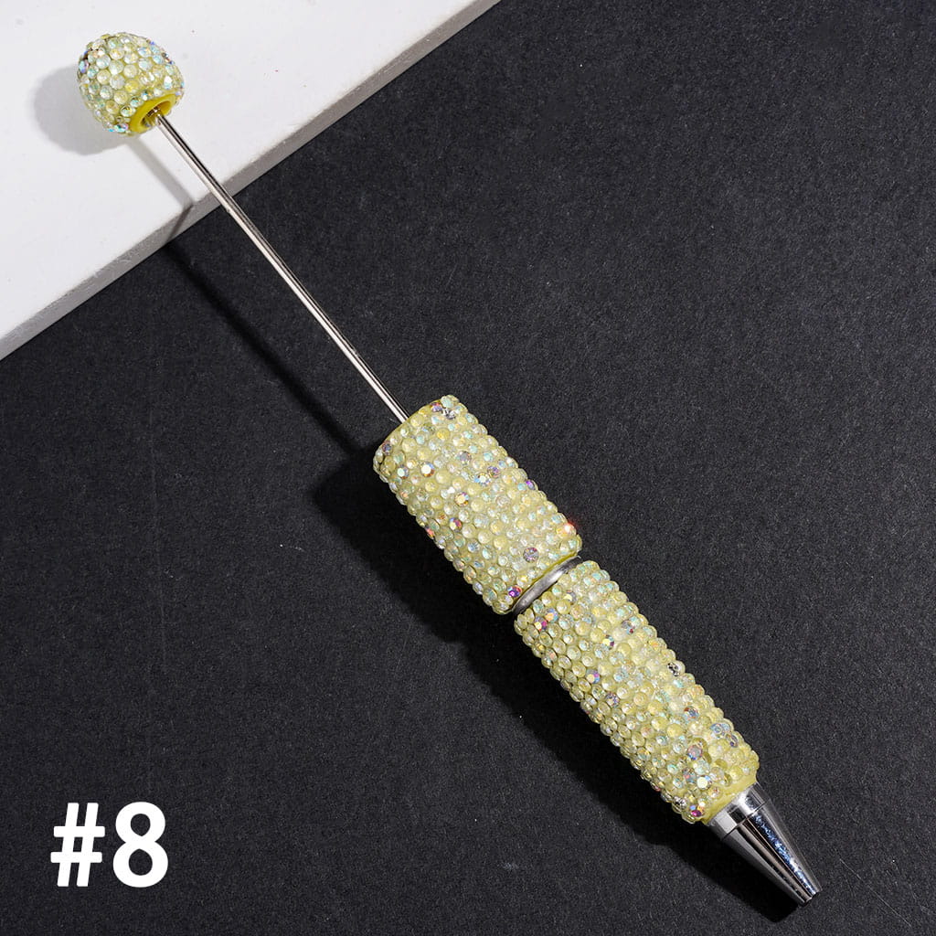Beadable Clay Pens with Shiny Rhinestones Covered the Entire Pens, Multi-Color