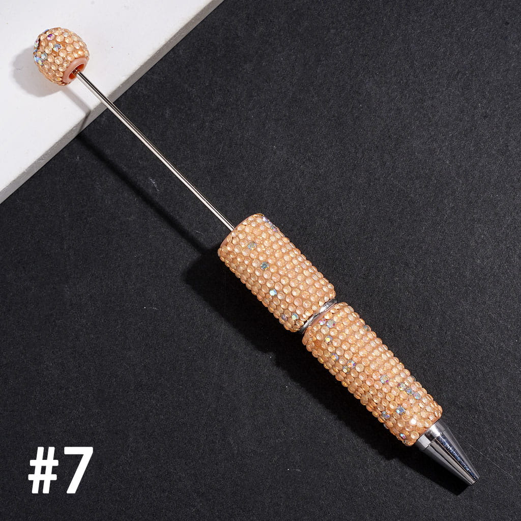 Beadable Clay Pens with Shiny Rhinestones Covered the Entire Pens, Multi-Color