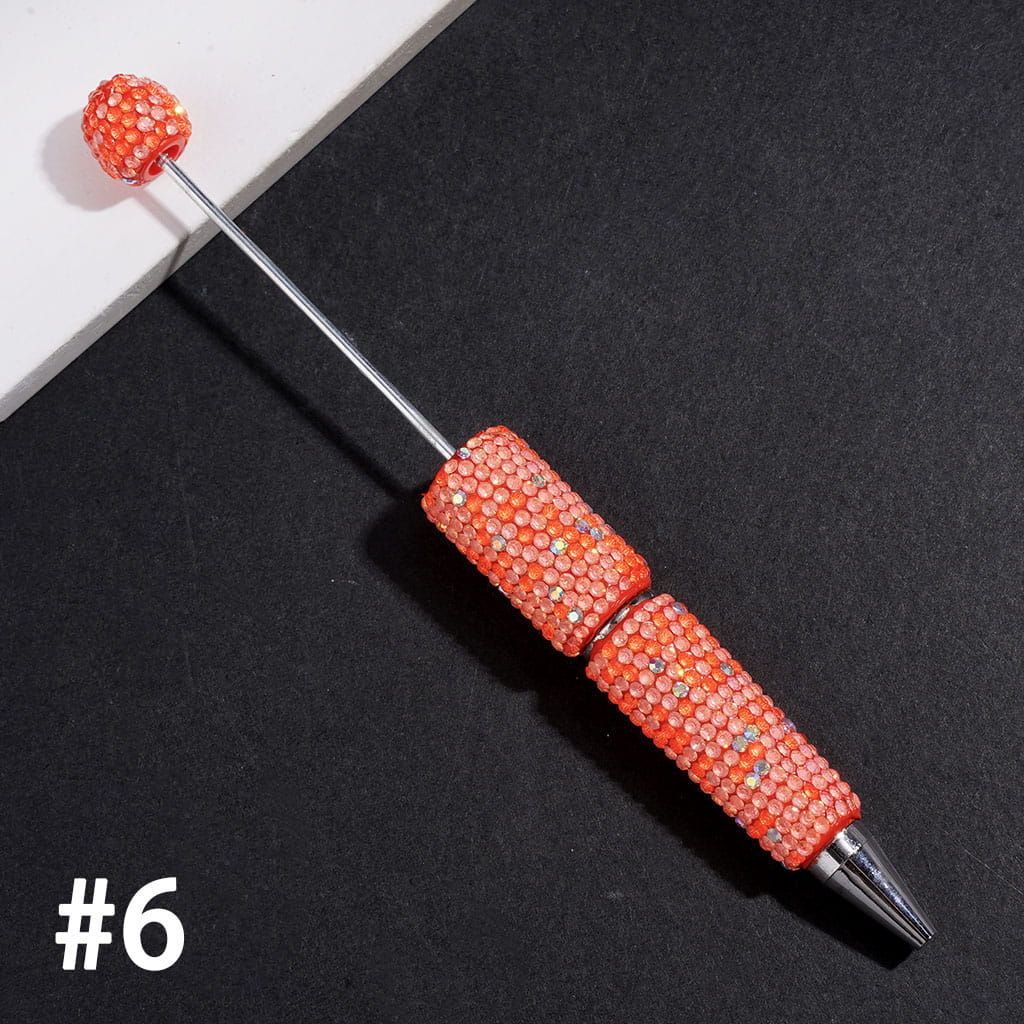 Beadable Clay Pens with Shiny Rhinestones Covered the Entire Pens, Multi-Color