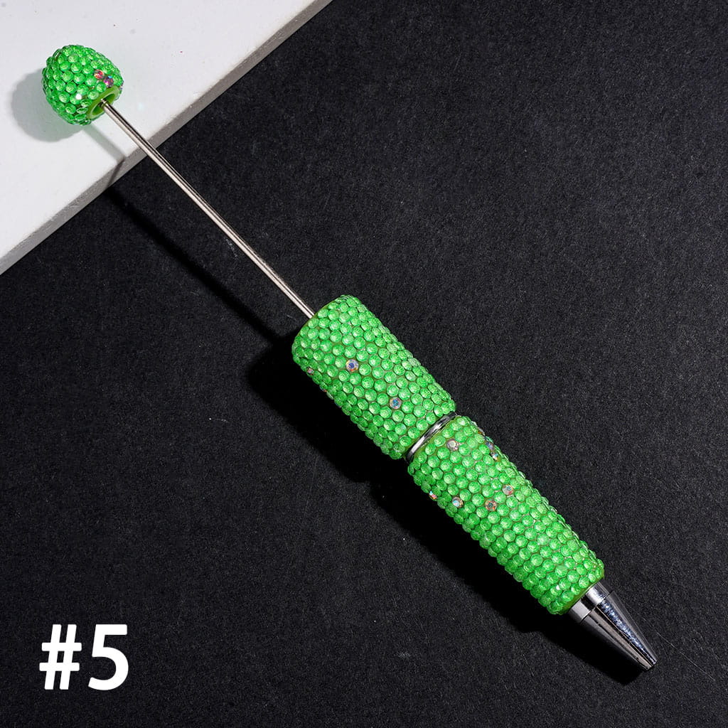 Beadable Clay Pens with Shiny Rhinestones Covered the Entire Pens, Multi-Color
