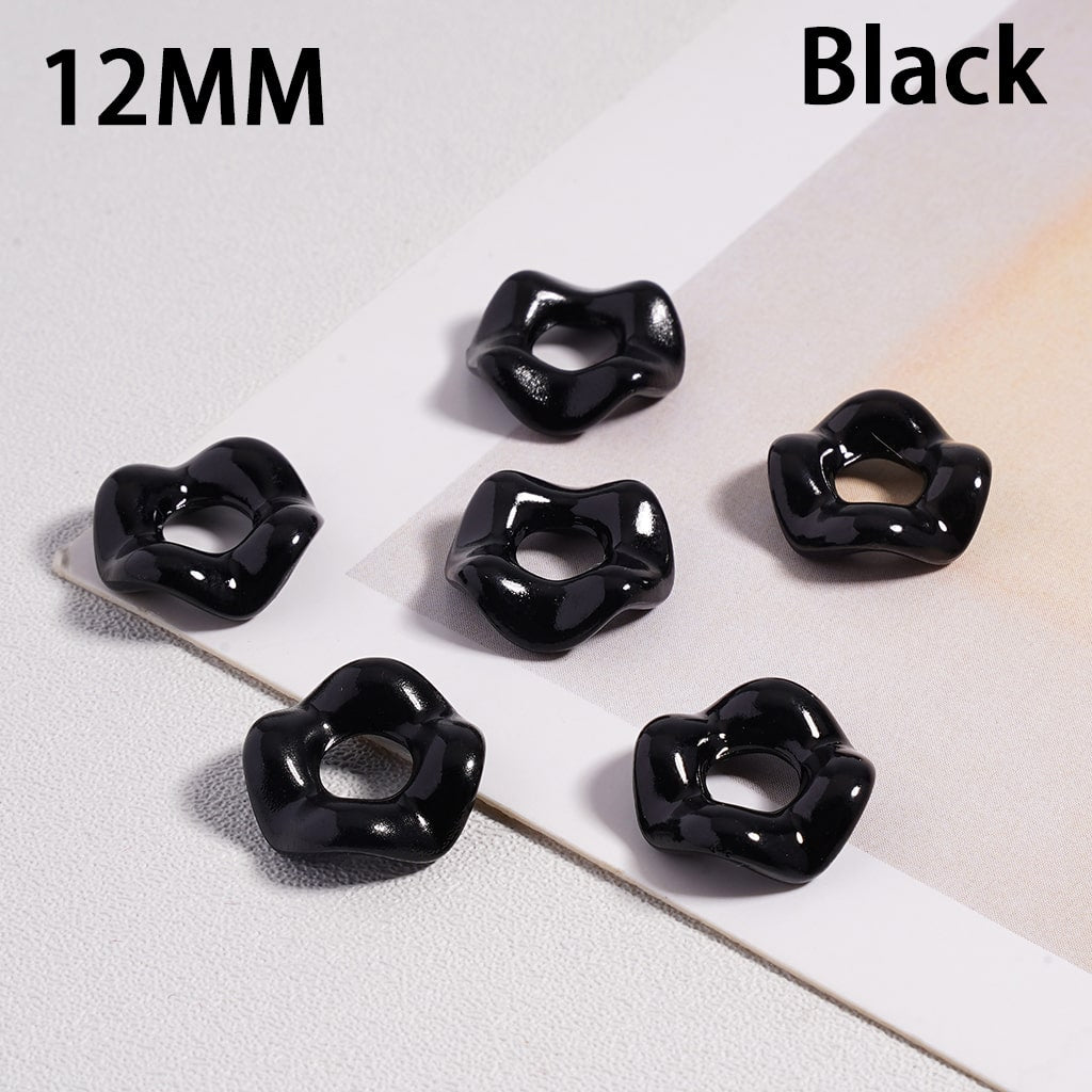 Glossy Multicolor Wavy Acrylic Spacer Beads 12MM Random Mix (With Stoving Varnish Process) // (Single Color is available for 500pcs(Whole Bag) Only)