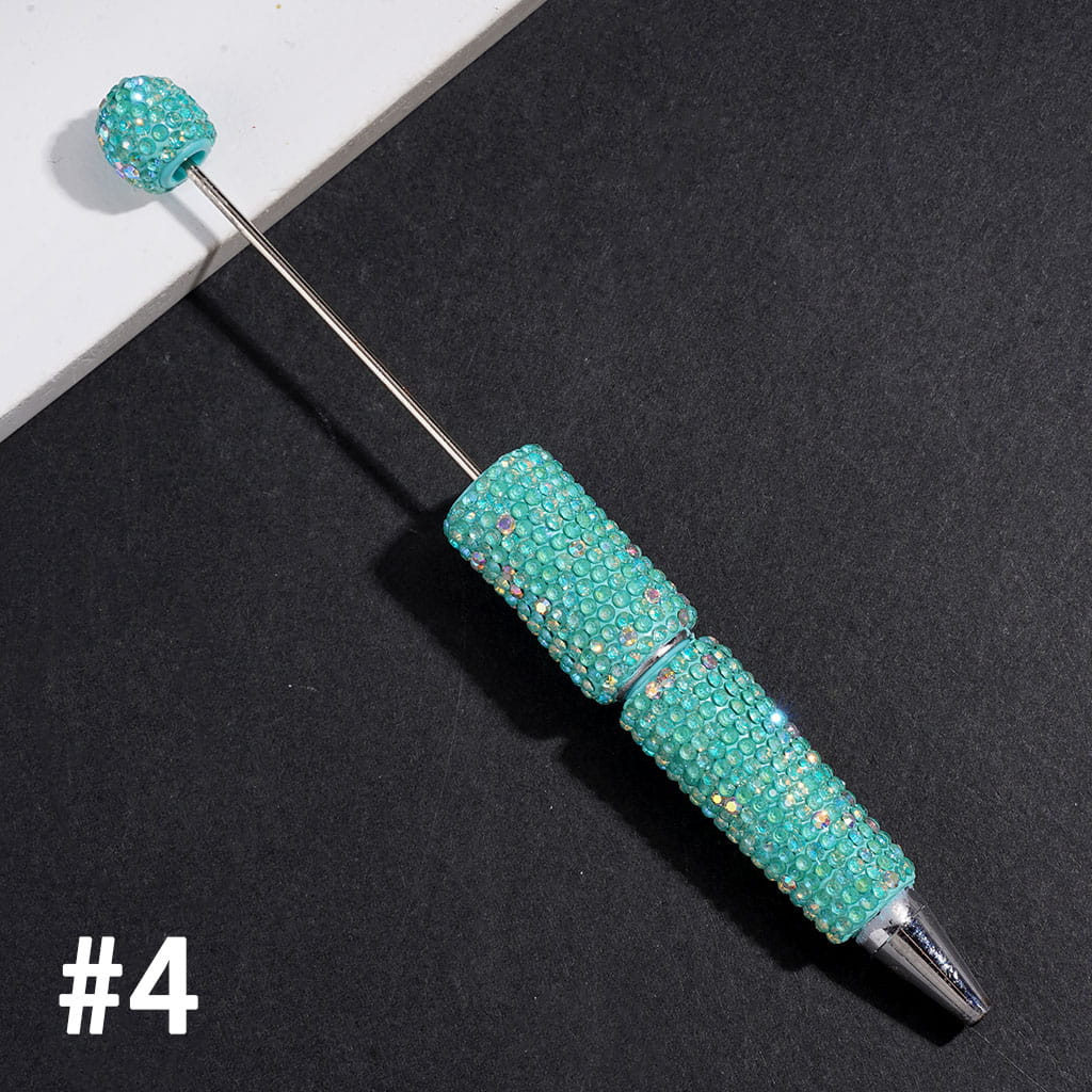 Beadable Clay Pens with Shiny Rhinestones Covered the Entire Pens, Multi-Color