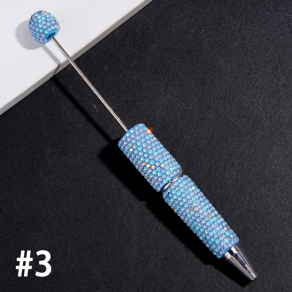 Beadable Clay Pens with Shiny Rhinestones Covered the Entire Pens, Multi-Color