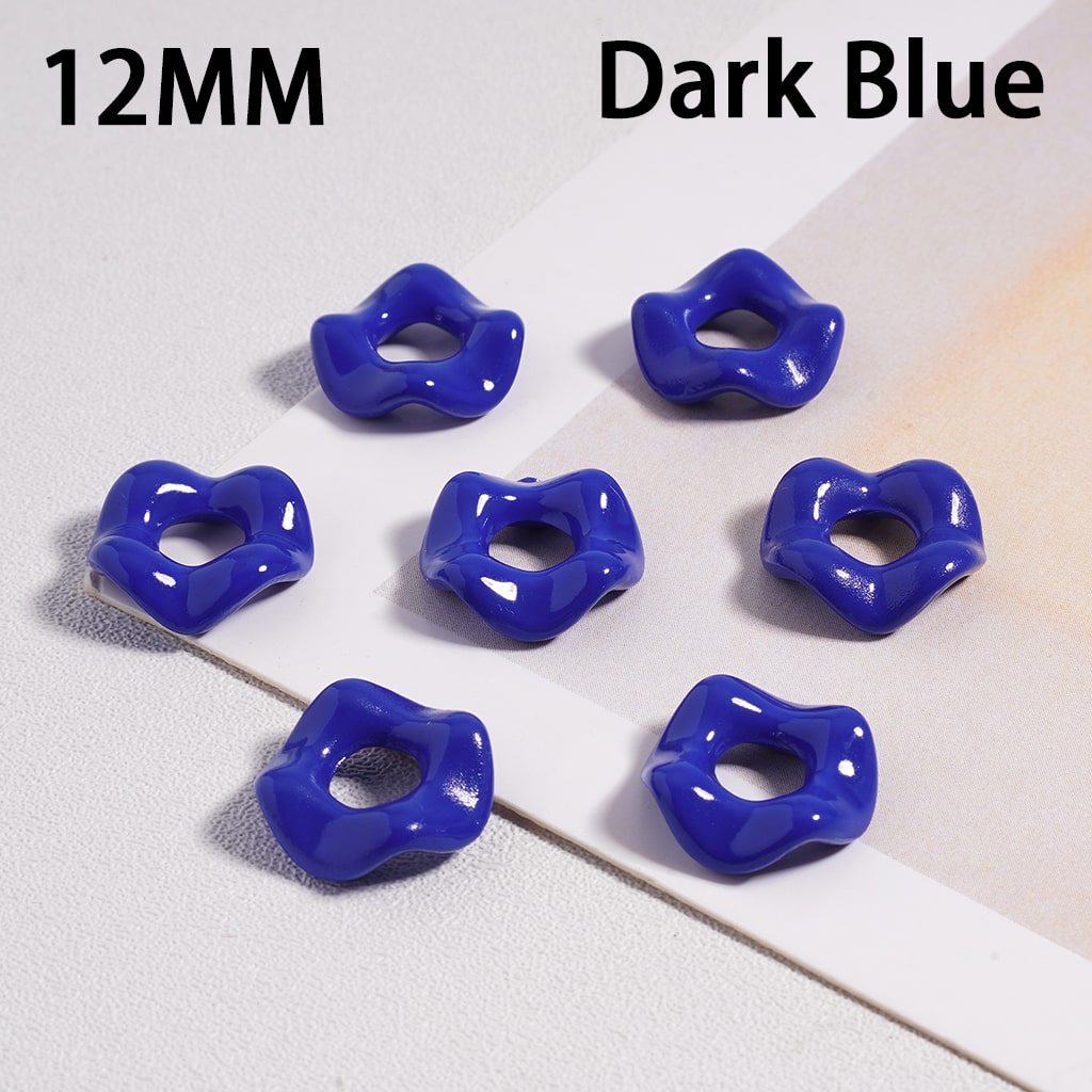 Glossy Multicolor Wavy Acrylic Spacer Beads 12MM Random Mix (With Stoving Varnish Process) // (Single Color is available for 500pcs(Whole Bag) Only)