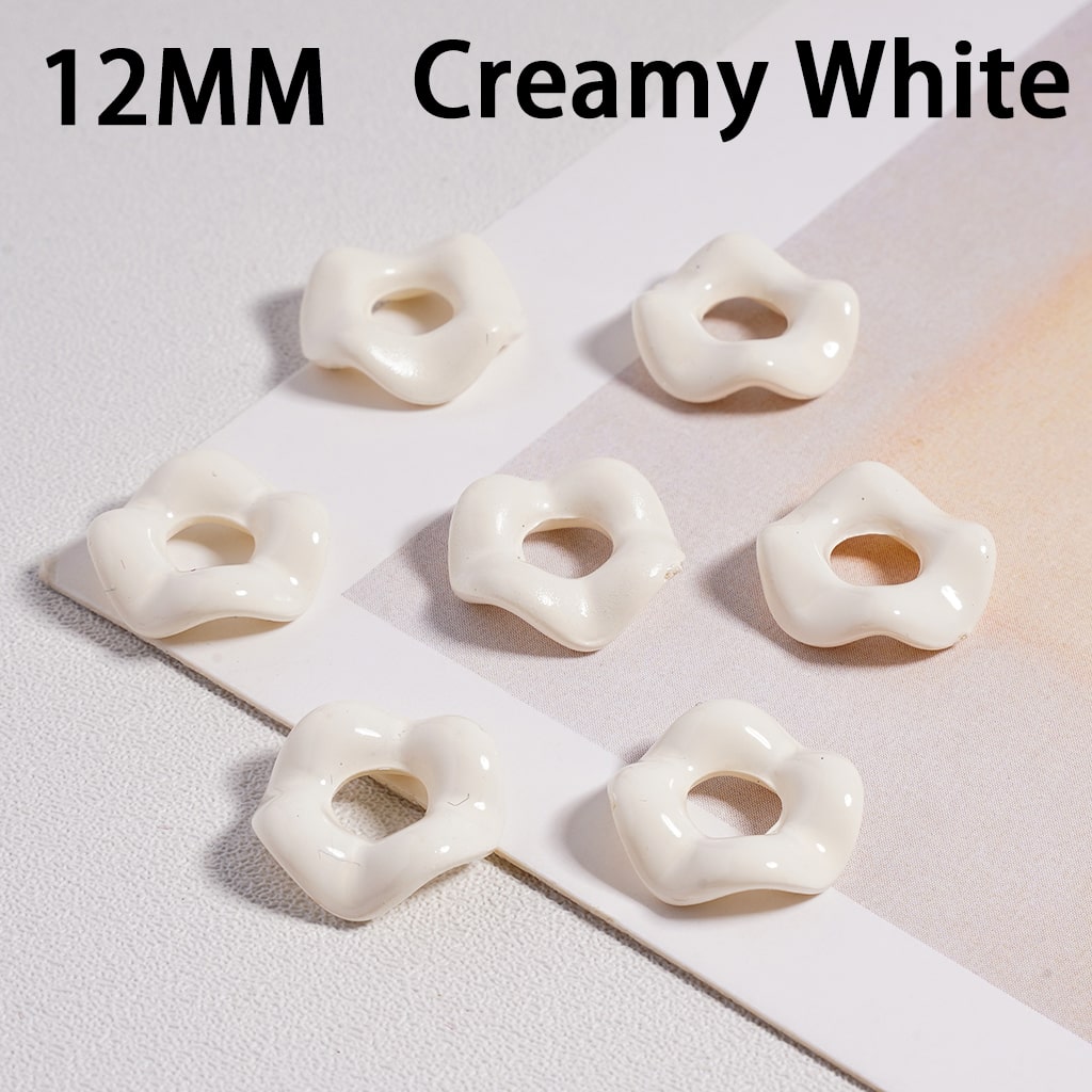 Glossy Multicolor Wavy Acrylic Spacer Beads 12MM Random Mix (With Stoving Varnish Process) // (Single Color is available for 500pcs(Whole Bag) Only)