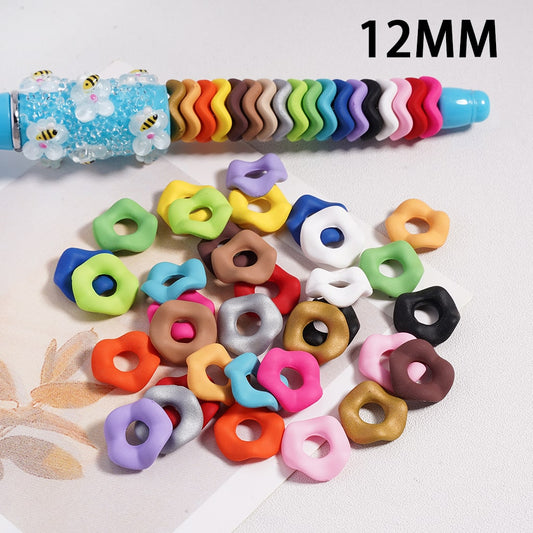 Wavy Rubber Paint Solid Color Acrylic Spacer Beads, 12mm (Single Color is available for 500pcs(Whole Bag) Only)