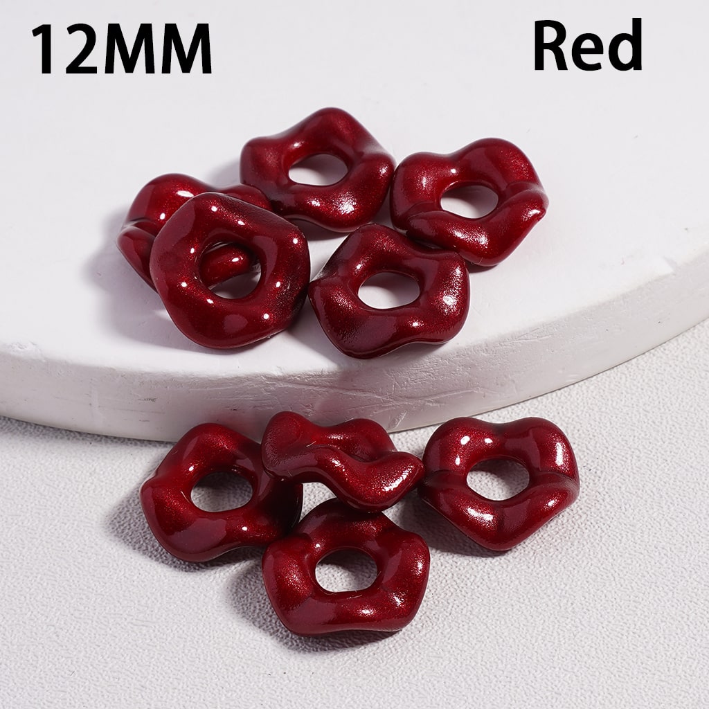 Dark Series Wavy Acrylic Spacer Beads Dark Color Series, 12MM (Single Color is available for 500pcs(Whole Bag) Only)