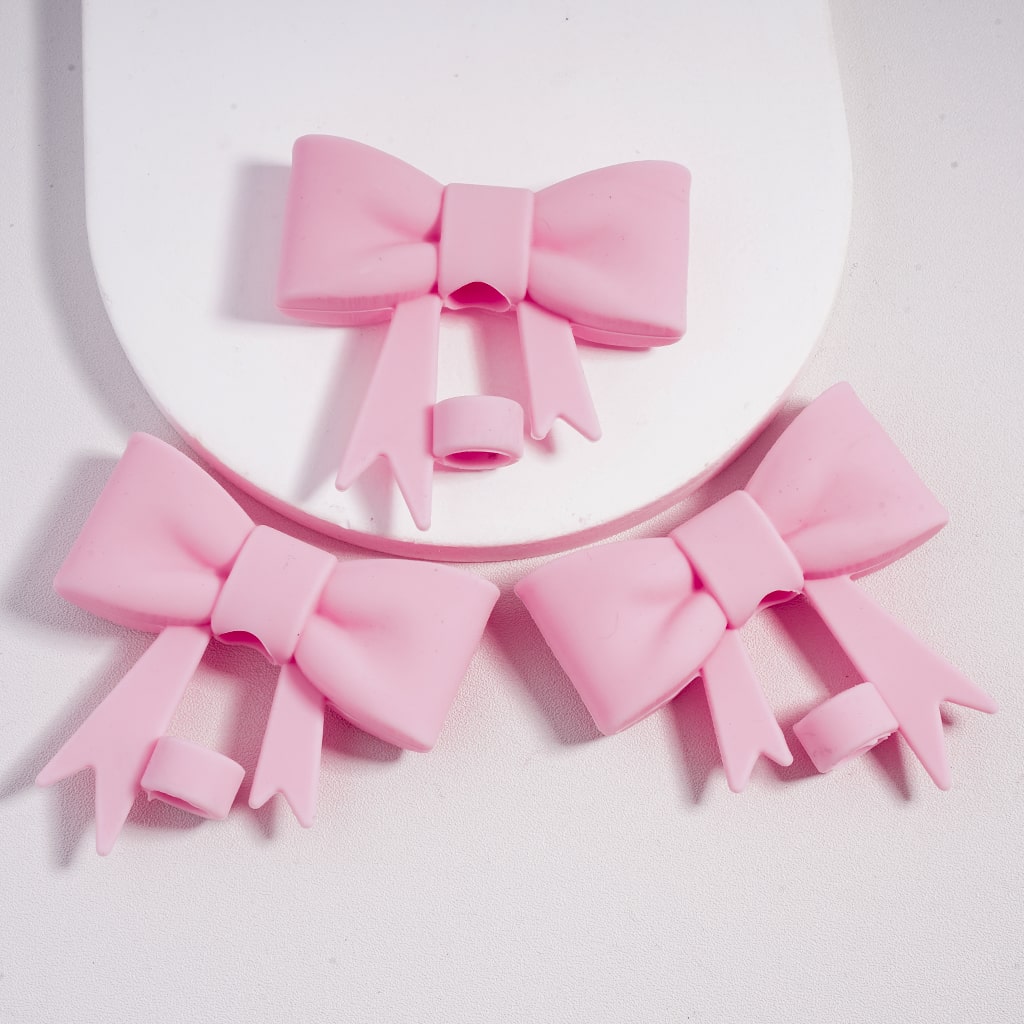 Food Grade Bowknot Silicone Straw Topper Cup Tumbler Accessory Solid Color Random Mix