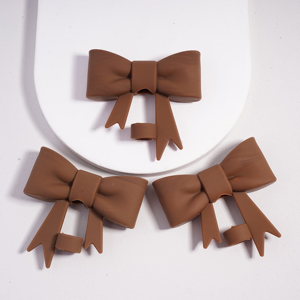 Food Grade Bowknot Silicone Straw Topper Cup Tumbler Accessory Solid Color Random Mix