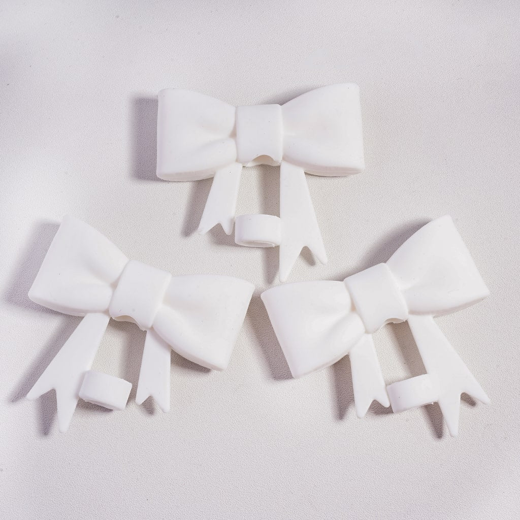 Food Grade Bowknot Silicone Straw Topper Cup Tumbler Accessory Solid Color Random Mix