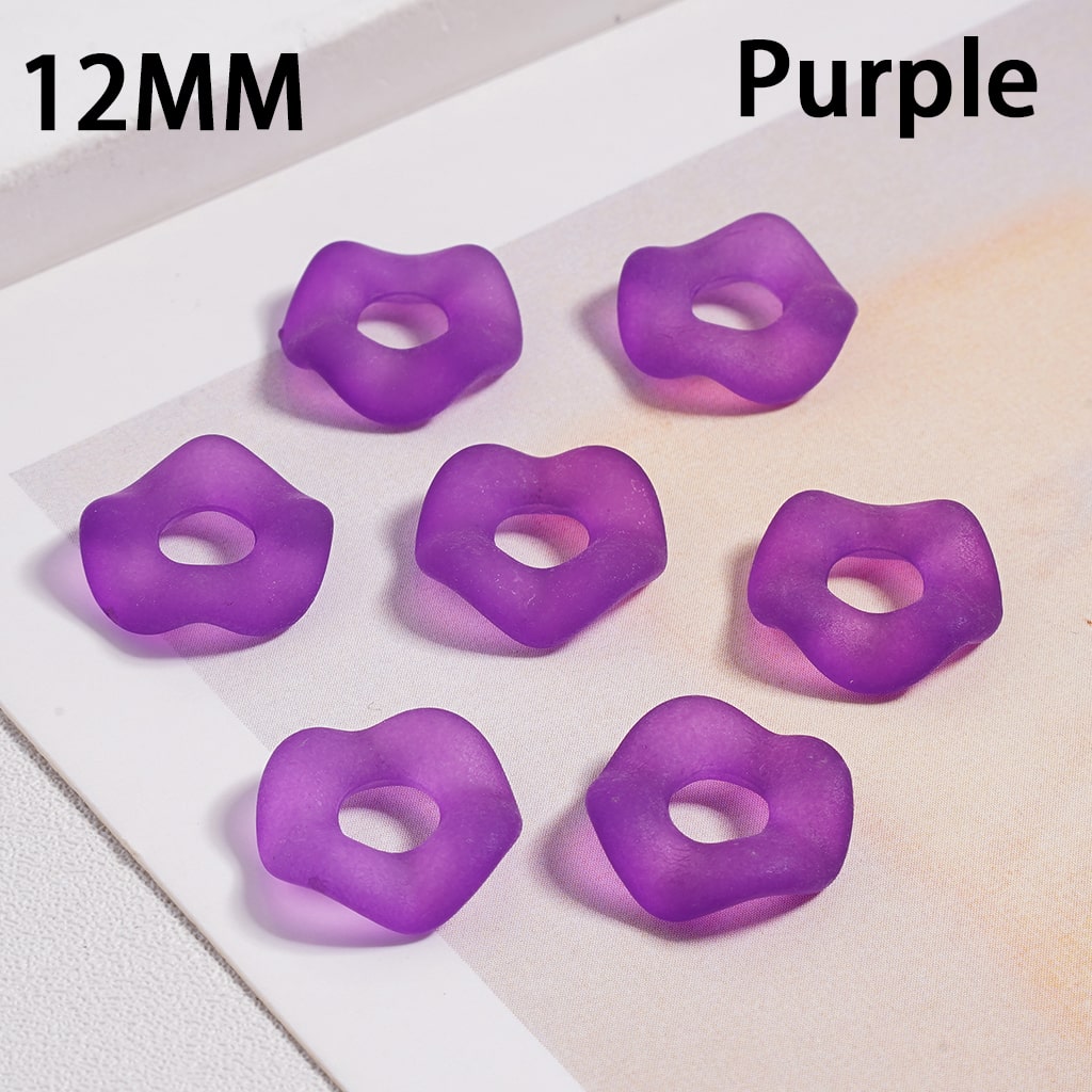 Frosted Matte Wavy Shape, Translucent Color, Acrylic Spacer Beads 12MM Random Mix (Single Color is available for 500pcs(Whole Bag) Only)
