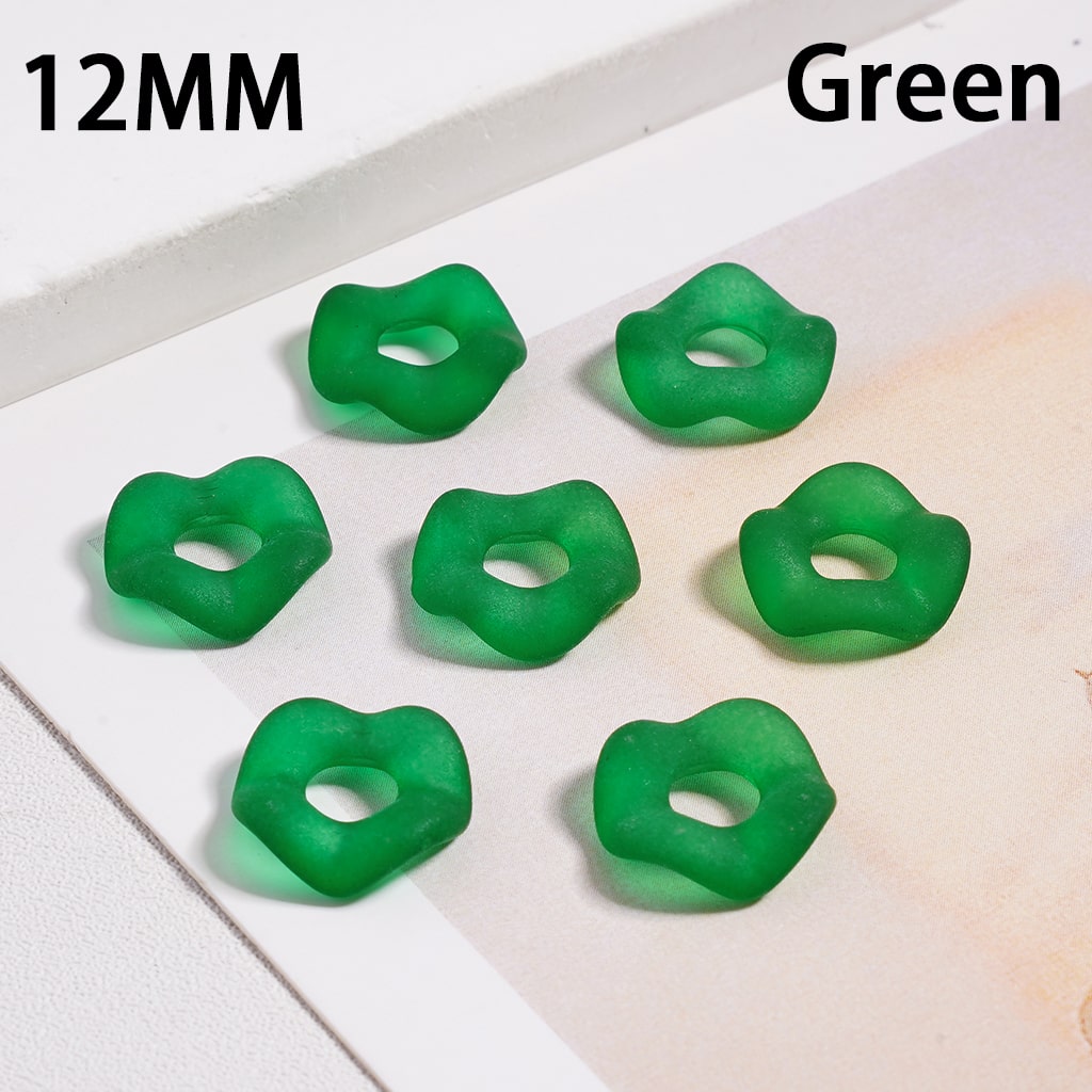 Frosted Matte Wavy Shape, Translucent Color, Acrylic Spacer Beads 12MM Random Mix (Single Color is available for 500pcs(Whole Bag) Only)