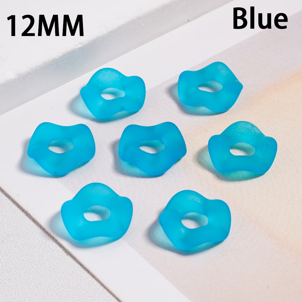Frosted Matte Wavy Shape, Translucent Color, Acrylic Spacer Beads 12MM Random Mix (Single Color is available for 500pcs(Whole Bag) Only)