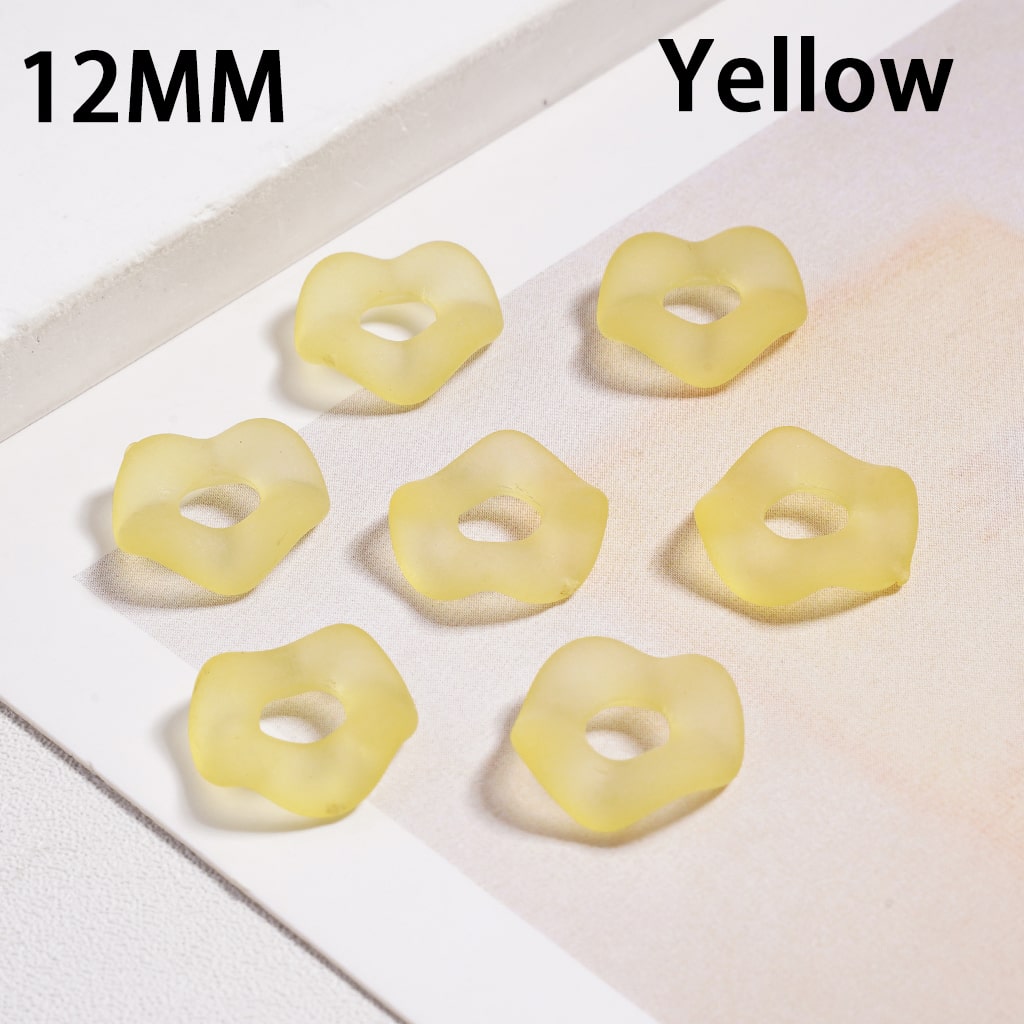 Frosted Matte Wavy Shape, Translucent Color, Acrylic Spacer Beads 12MM Random Mix (Single Color is available for 500pcs(Whole Bag) Only)