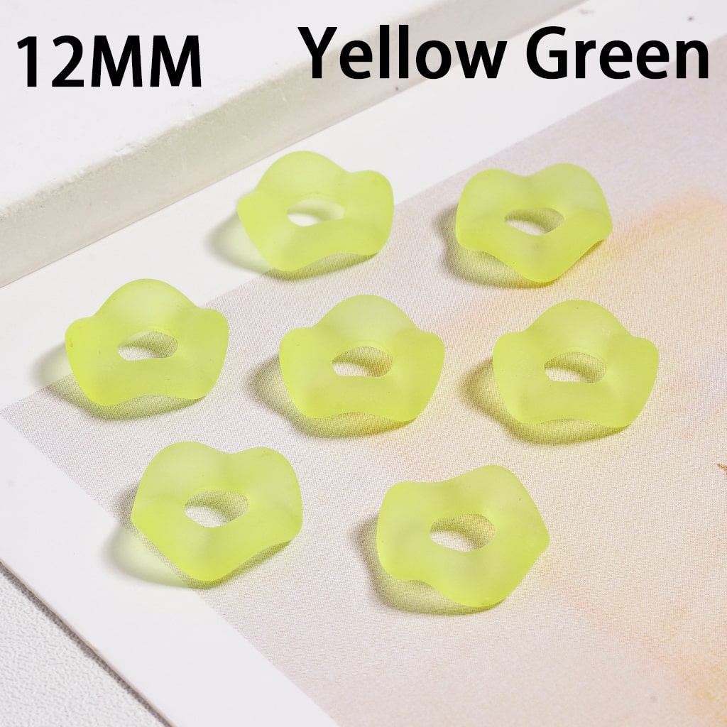 Frosted Matte Wavy Shape, Translucent Color, Acrylic Spacer Beads 12MM Random Mix (Single Color is available for 500pcs(Whole Bag) Only)