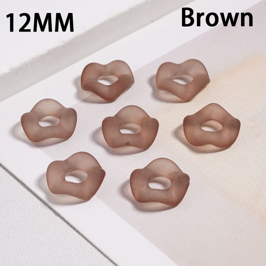 Frosted Matte Wavy Shape, Translucent Color, Acrylic Spacer Beads 12MM Random Mix (Single Color is available for 500pcs(Whole Bag) Only)