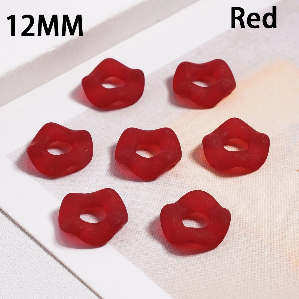 Frosted Matte Wavy Shape, Translucent Color, Acrylic Spacer Beads 12MM Random Mix (Single Color is available for 500pcs(Whole Bag) Only)