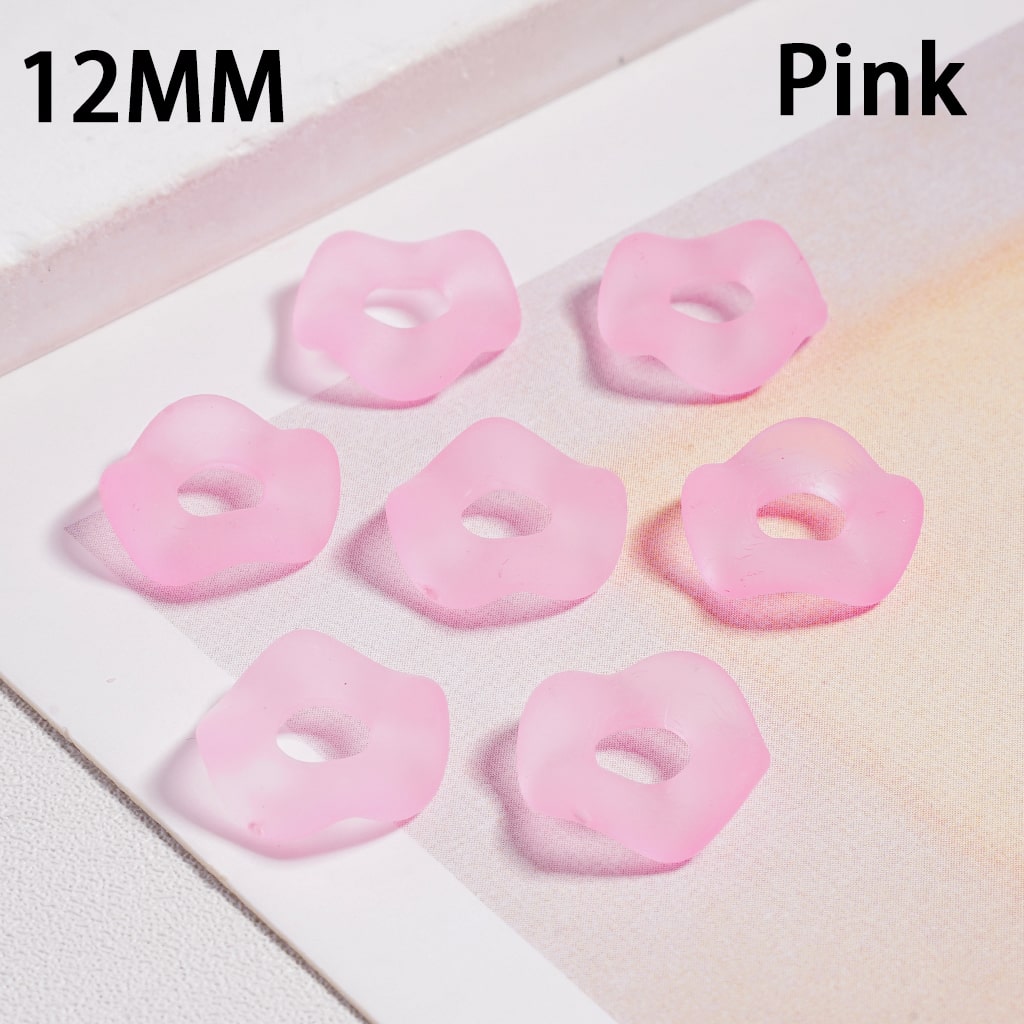 Frosted Matte Wavy Shape, Translucent Color, Acrylic Spacer Beads 12MM Random Mix (Single Color is available for 500pcs(Whole Bag) Only)