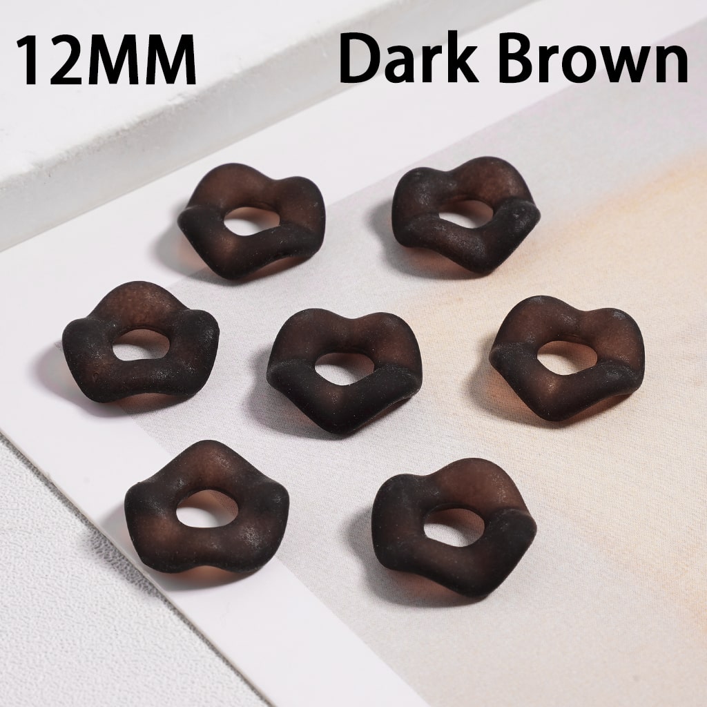 Frosted Matte Wavy Shape, Translucent Color, Acrylic Spacer Beads 12MM Random Mix (Single Color is available for 500pcs(Whole Bag) Only)