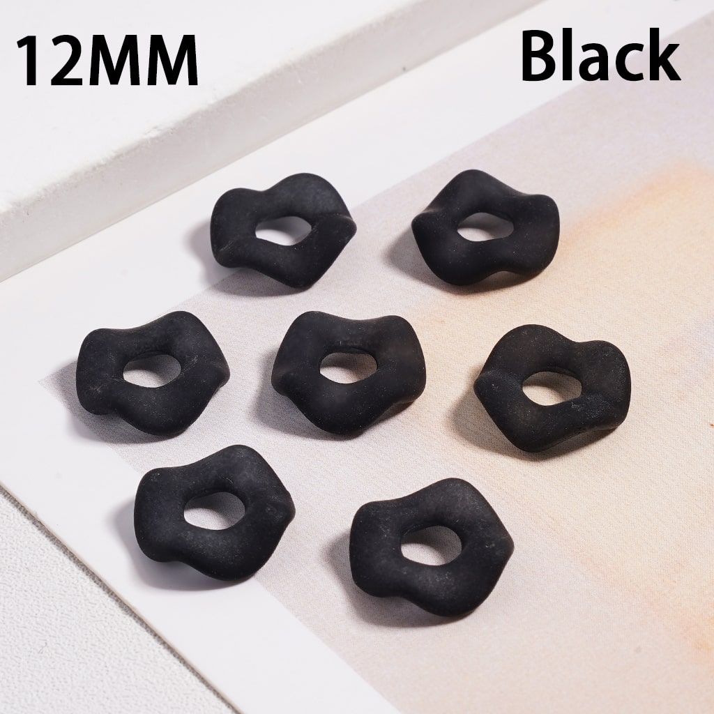 Frosted Matte Wavy Shape, Translucent Color, Acrylic Spacer Beads 12MM Random Mix (Single Color is available for 500pcs(Whole Bag) Only)