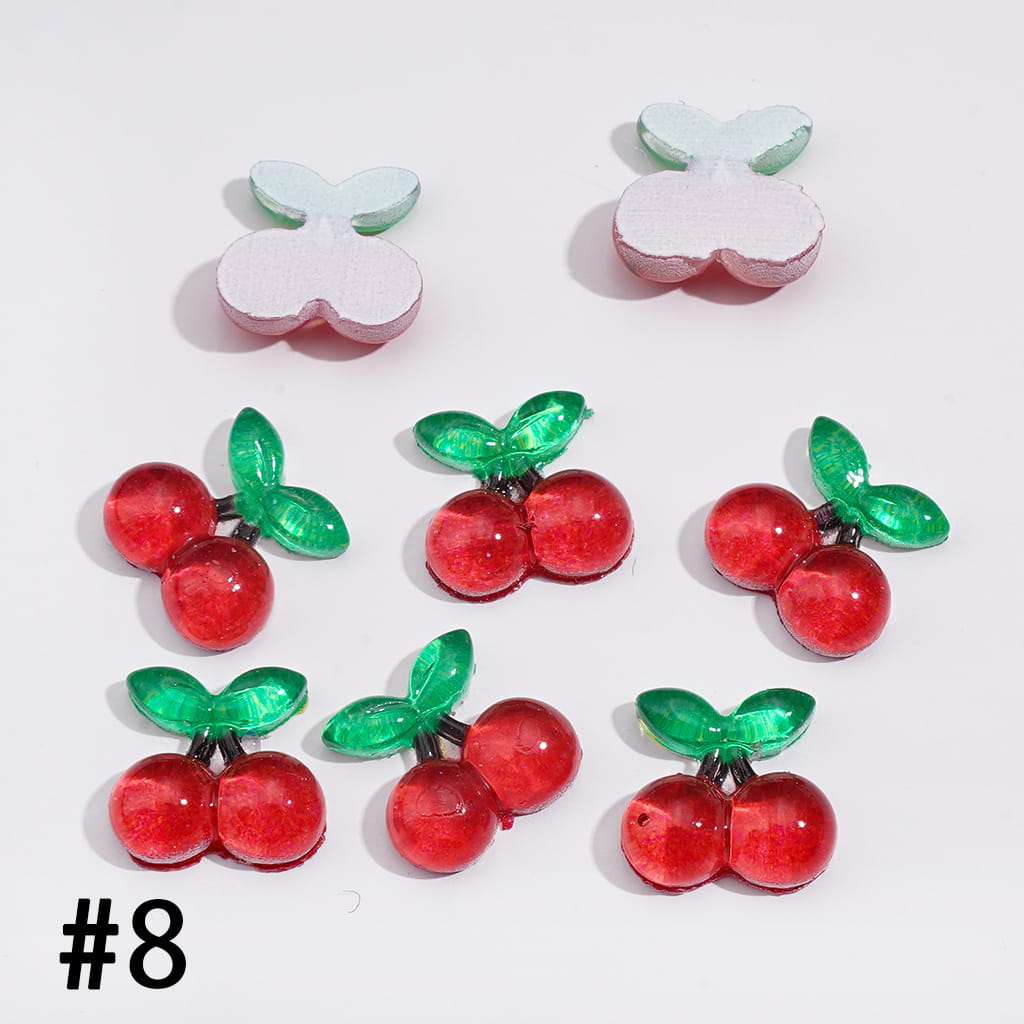 DIY Mini Strawberry, Watermelon, Peach, Lemon, Apple, Cherry, Pineapple and Grape Acrylic Fruits Mix for Beads Jewelry Accessories
