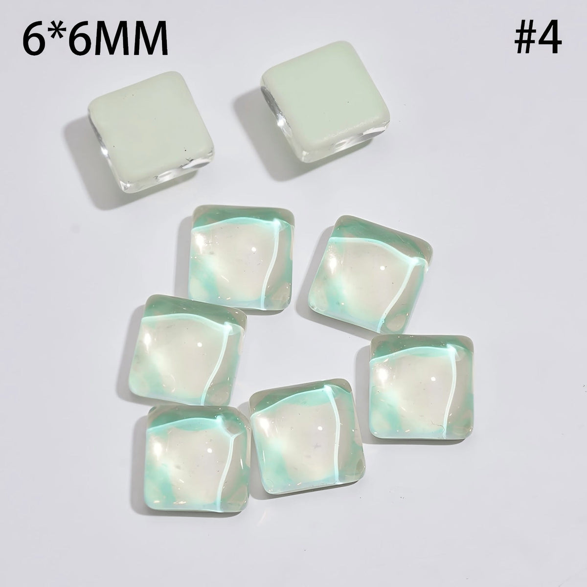 Tiny Adorable Shimmering Square Shaped Rhinestones Charms DIY Jewelry Accessories, 6*6MM, Multicolor