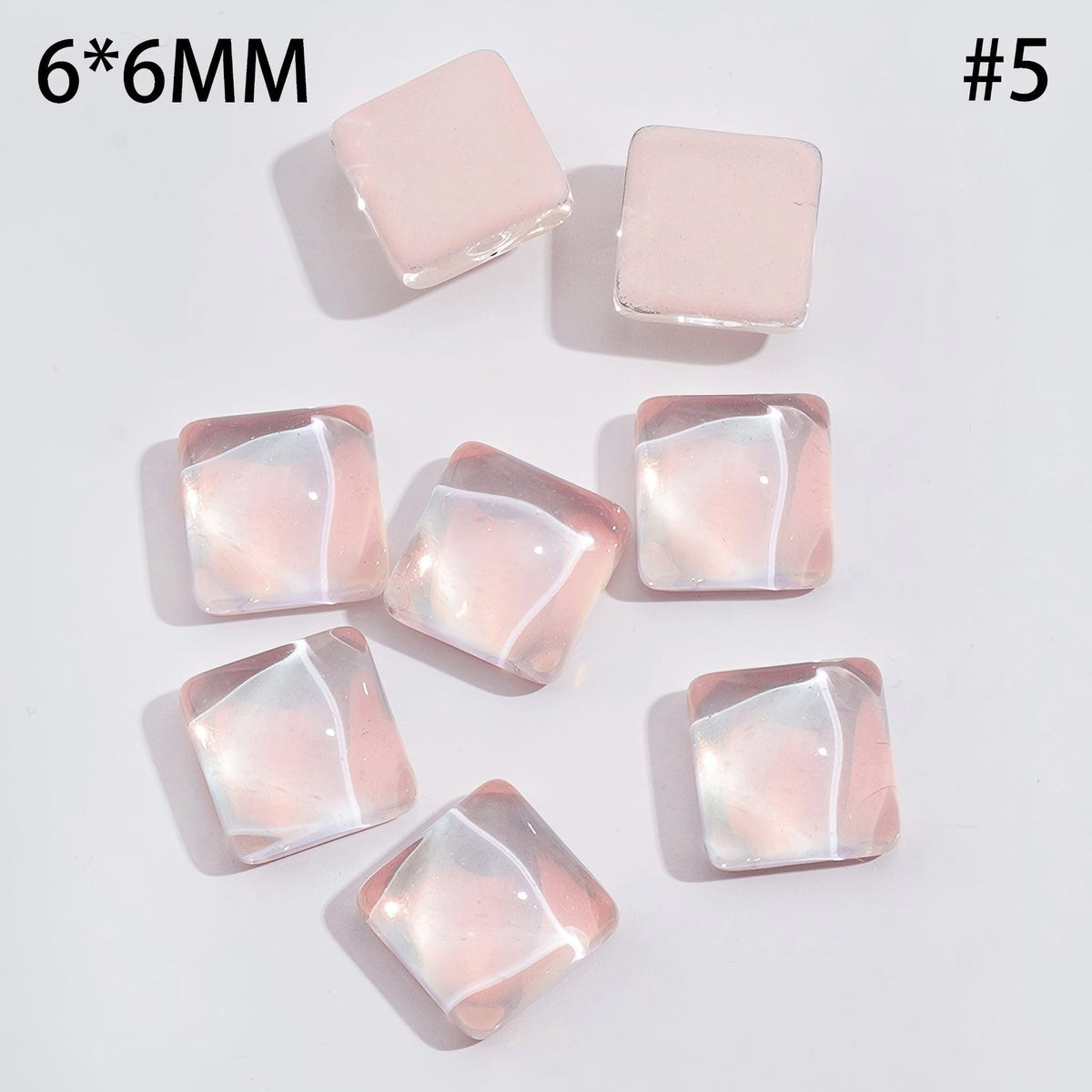 Tiny Adorable Shimmering Square Shaped Rhinestones Charms DIY Jewelry Accessories, 6*6MM, Multicolor