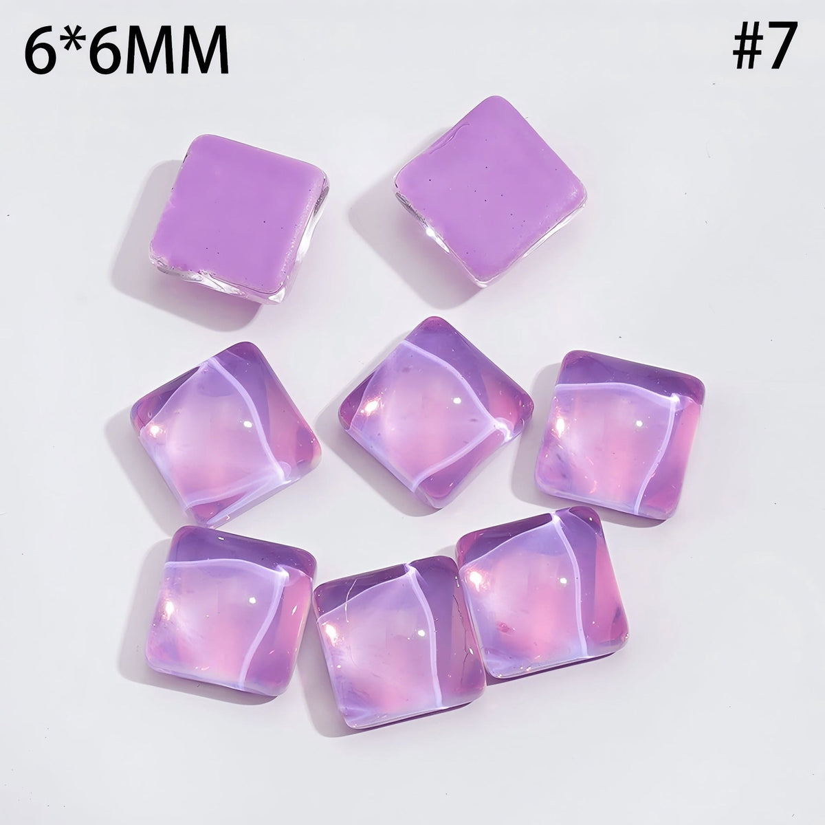 Tiny Adorable Shimmering Square Shaped Rhinestones Charms DIY Jewelry Accessories, 6*6MM, Multicolor