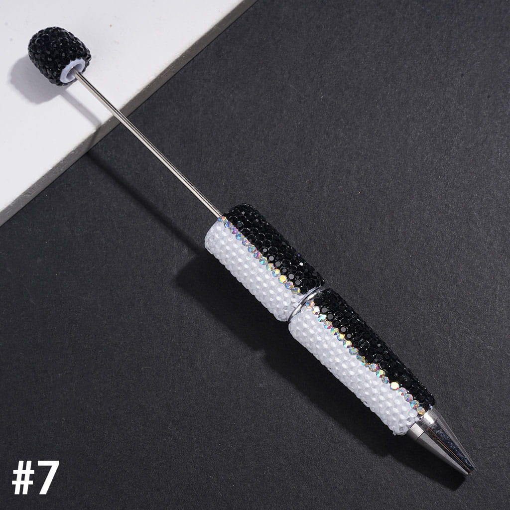 Sparkling Two-Tone Rhinestone Covered Beadable Clay Pen, Multicolor