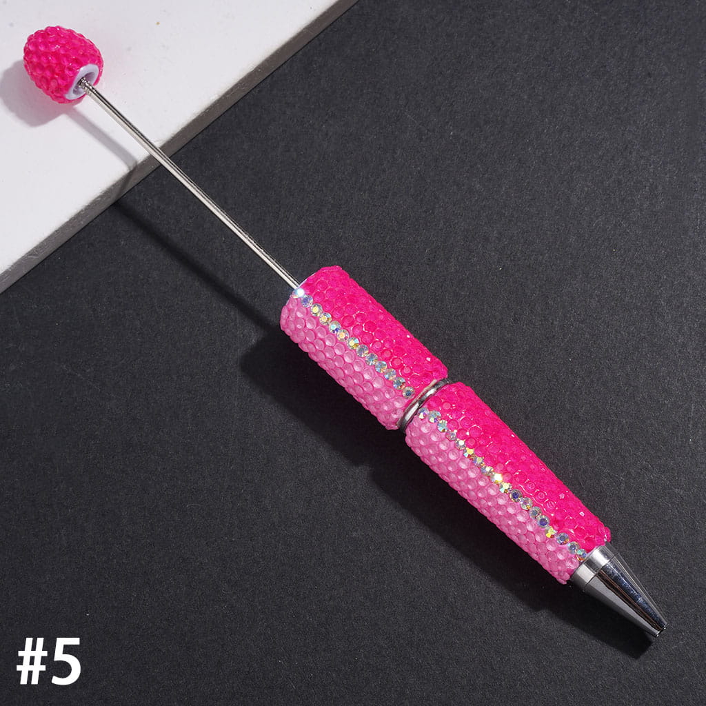 Sparkling Two-Tone Rhinestone Covered Beadable Clay Pen, Multicolor