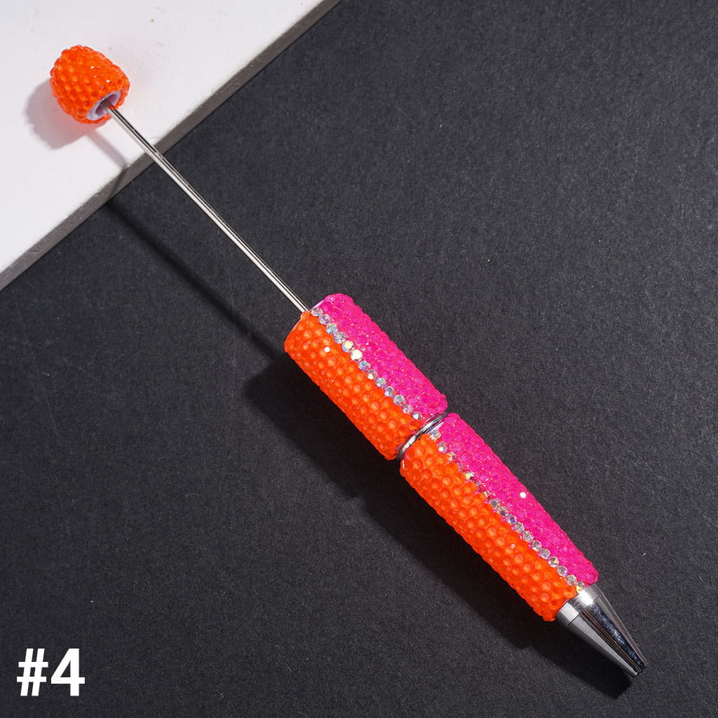 Sparkling Two-Tone Rhinestone Covered Beadable Clay Pen, Multicolor