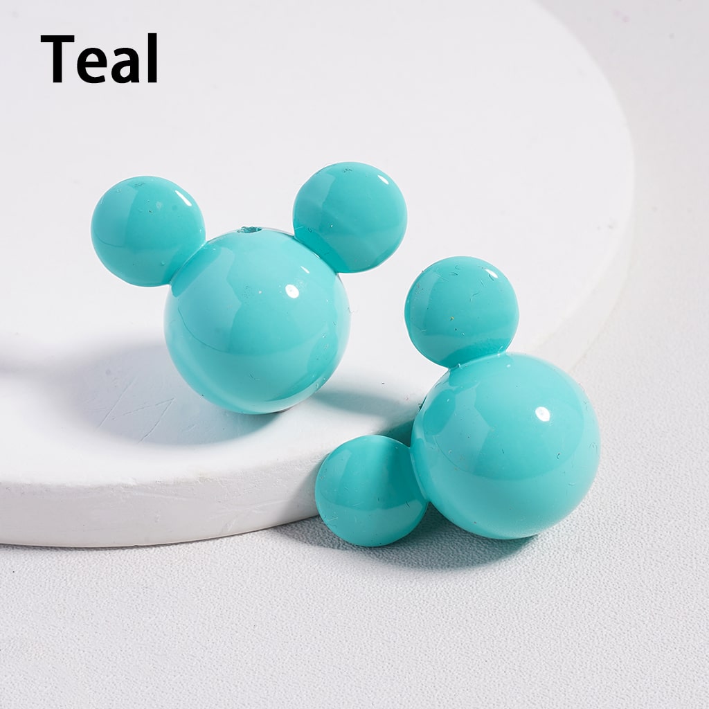 Shiny Stoving Varnish Multi Color Shiny Mickey Mouse Head Acrylic Beads 23*30MM (Can't Used for Pen)