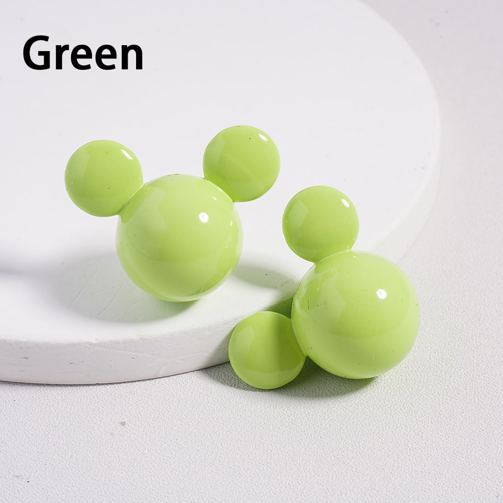 Shiny Stoving Varnish Multi Color Shiny Mickey Mouse Head Acrylic Beads 23*30MM (Can't Used for Pen)
