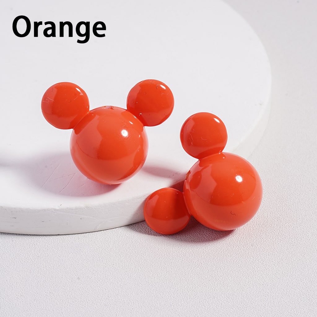 Shiny Stoving Varnish Multi Color Shiny Mickey Mouse Head Acrylic Beads 23*30MM (Can't Used for Pen)