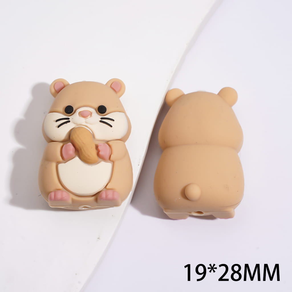 Silicone Focal Beads 3D Rodent Animals Theme