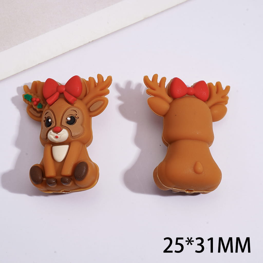 Silicone Focal Beads 3D Happy Christmas Series