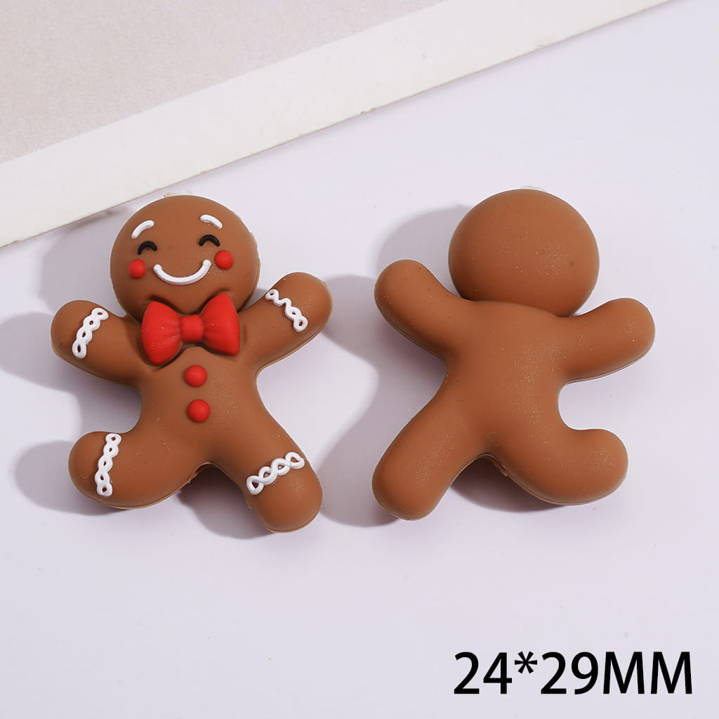 Silicone Focal Beads 3D Happy Christmas Series