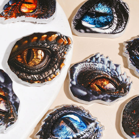 Fierce Dragon Eye Fantasy Creature Eye Series Acrylic Beads, Multicolor, Random Mix