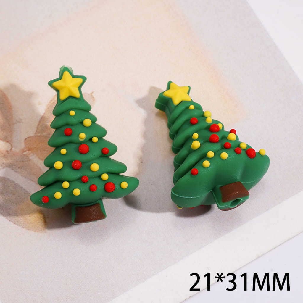Silicone Focal Beads 3D Happy Christmas Series