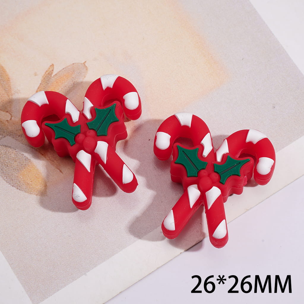 Silicone Focal Beads 3D Happy Christmas Series