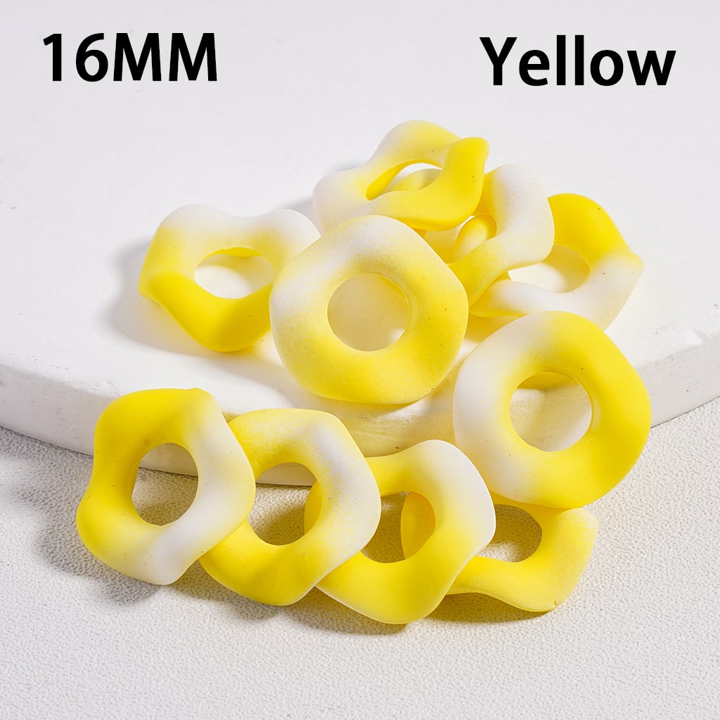 Ocean Waves Shape, Ombre Solid Color, Acrylic Spacer Beads 16MM