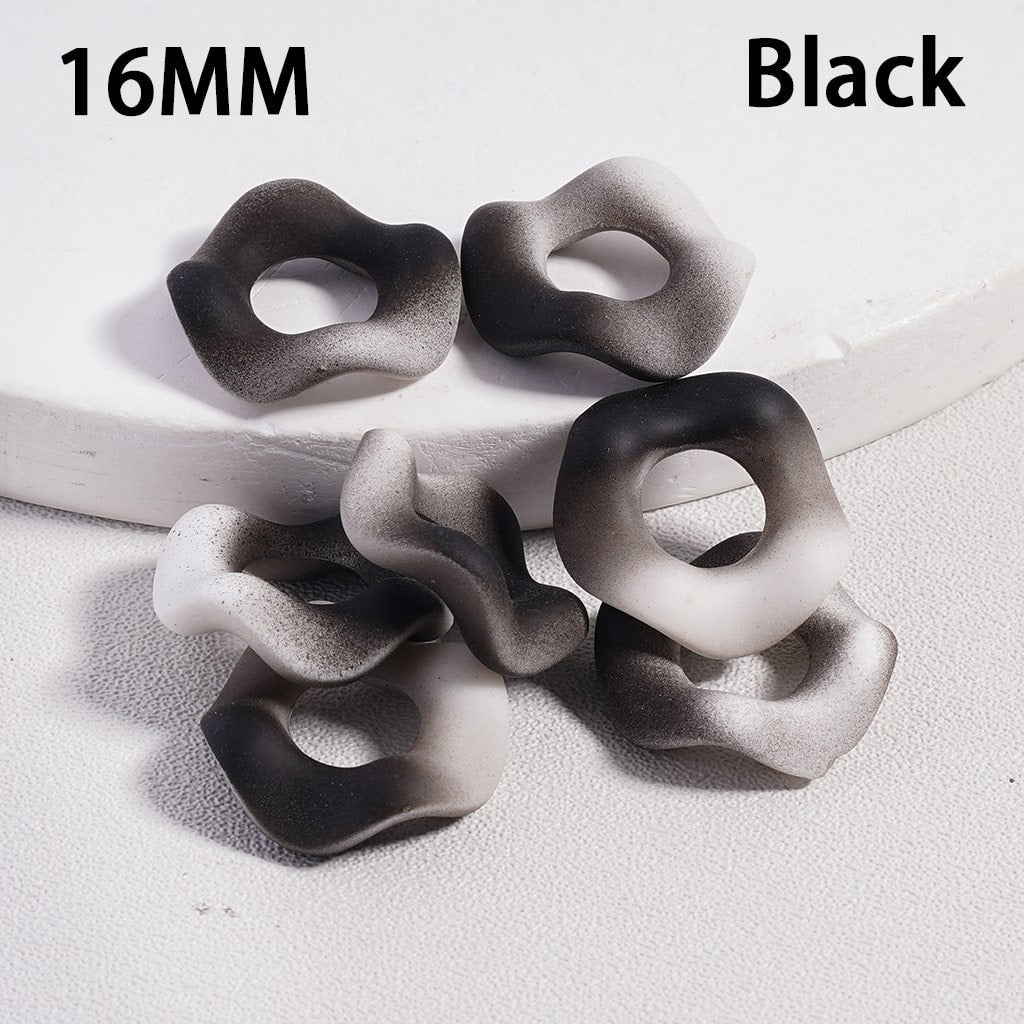 Ocean Waves Shape, Ombre Solid Color, Acrylic Spacer Beads 16MM