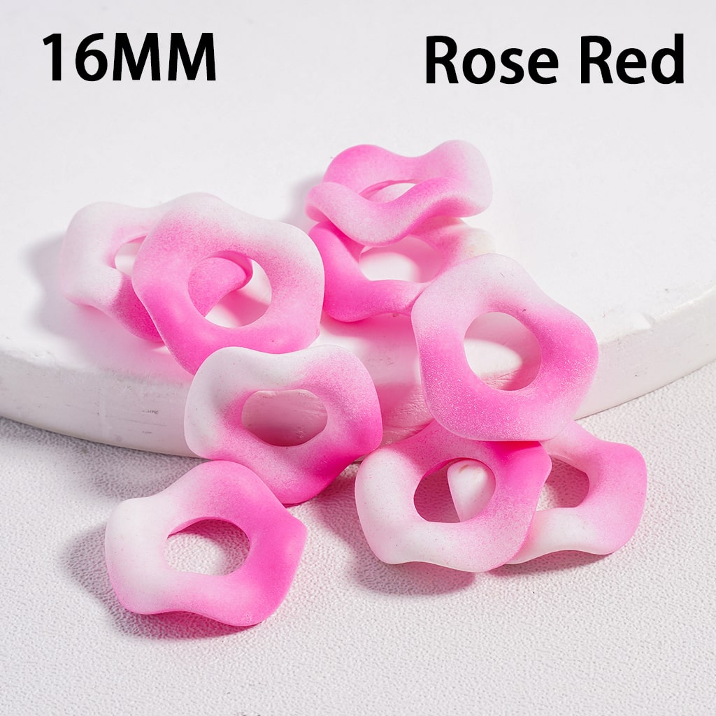 Ocean Waves Shape, Ombre Solid Color, Acrylic Spacer Beads 16MM